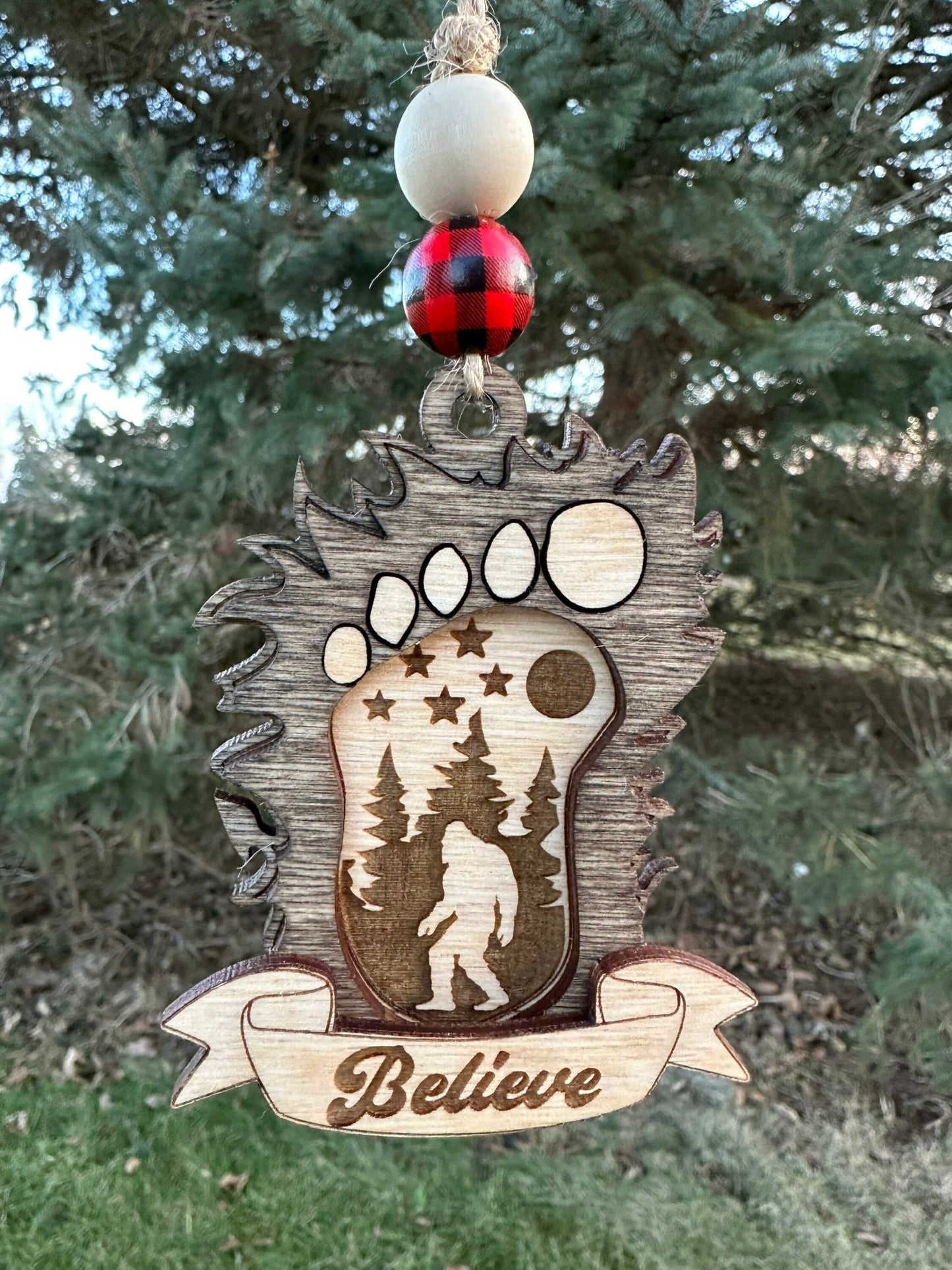 Bigfoot Car Hanging Rear View Mirror Accessory | Car Charm | Rear View Mirror Charm | Ornament - Obscurious Creations