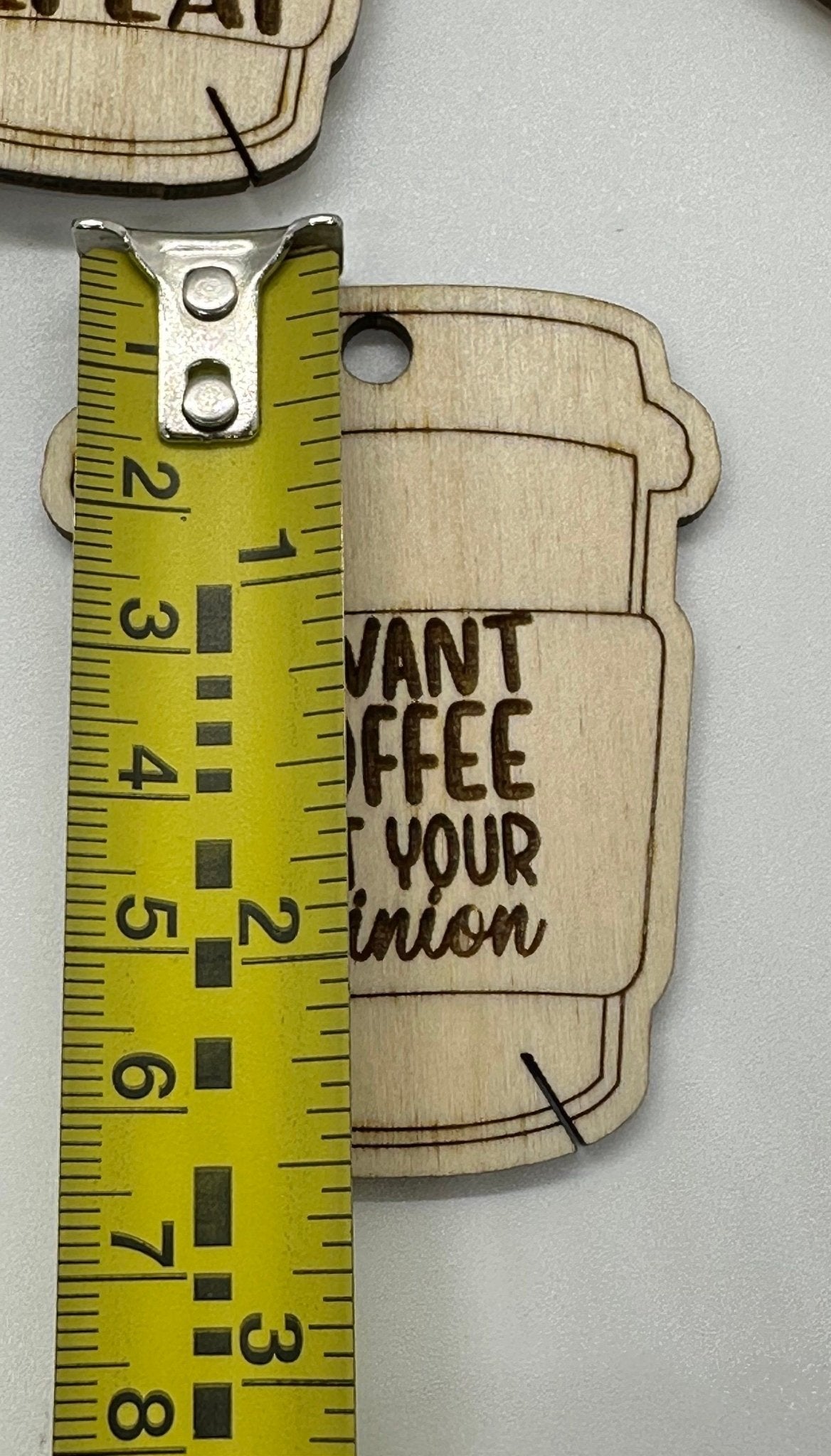 Coffee Cup Wooden Bobbins with Funny Coffee Inspired Quotes, for Embroidery, Cross Stitch, Needlepoint, Crewel - Obscurious Creations