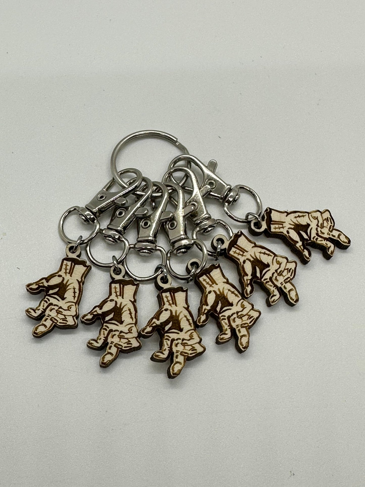 Zombie Hand Stitch Marker Set for Knitting and Crochet, Place Keepers, Charm Bracelet, Keychain