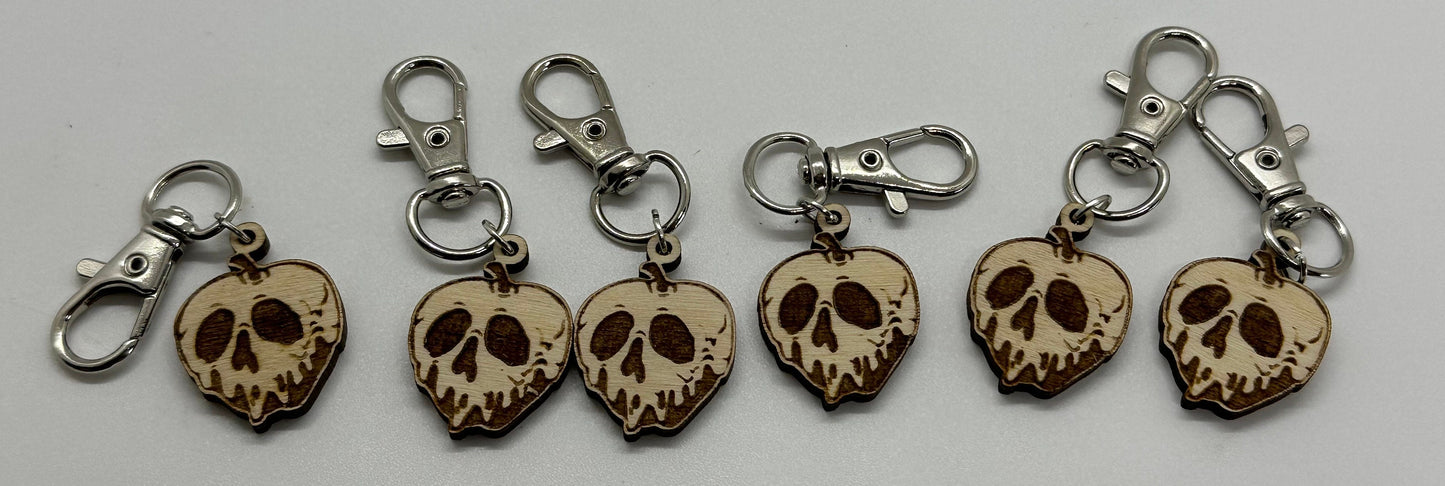 Spooky Apple Stitch Marker Set for Knitting and Crochet, Place Keepers, Charm Bracelet, Keychain